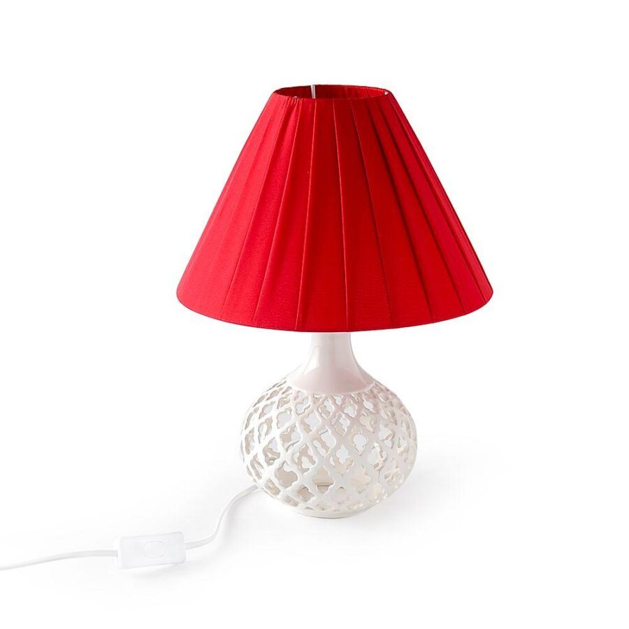 lampada sfera porcellana traforata 37 cm h