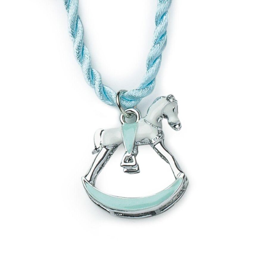 pendente cavallo metallo blu/arg.