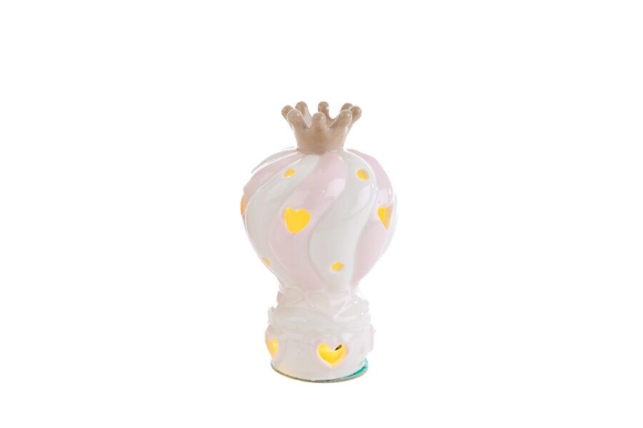 mongolfiera rosa led in porcellana