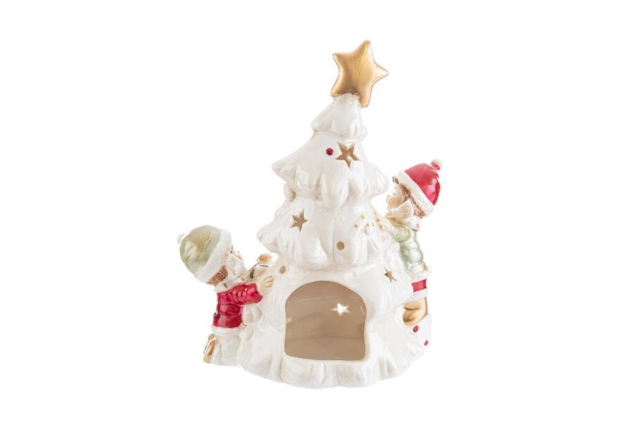 portacandele in porcellana albero - immagine 2