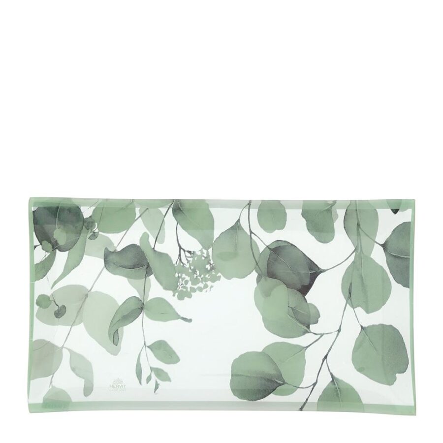 Piatto vetro botanic verde