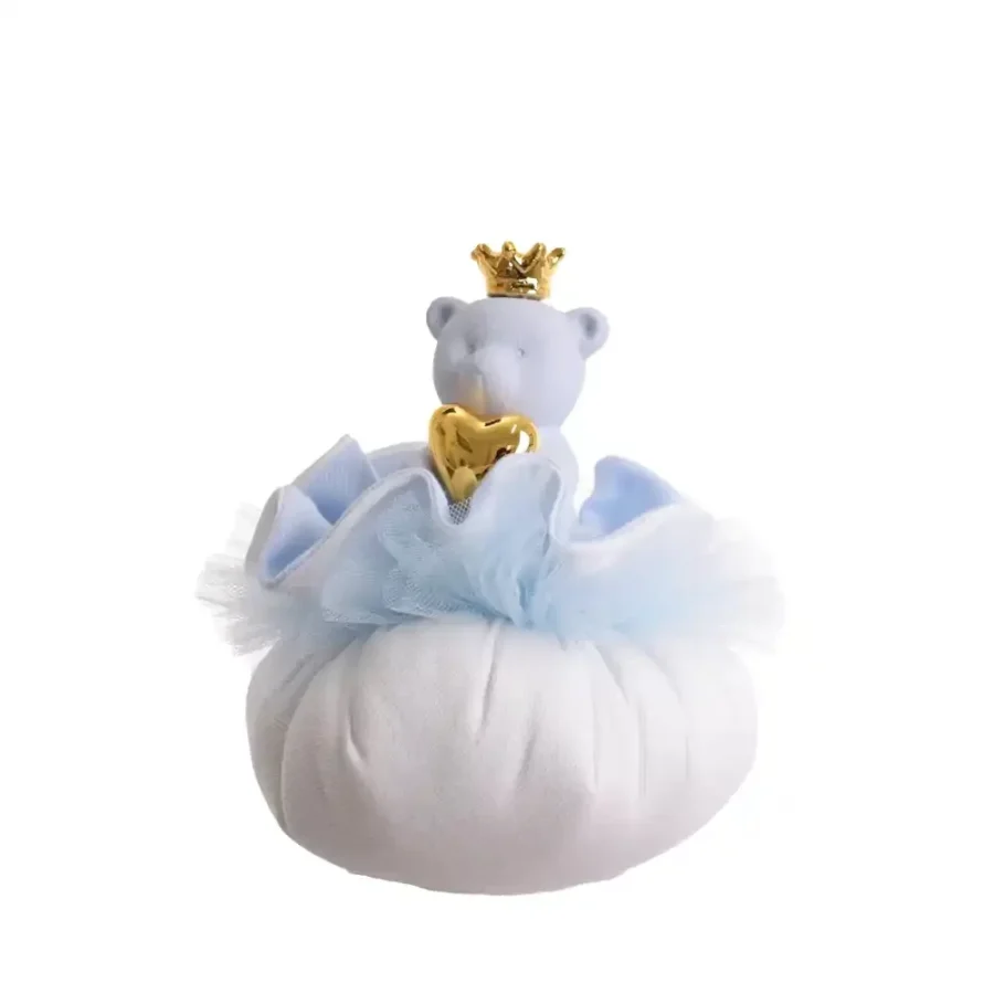 pouff con orsetto celeste