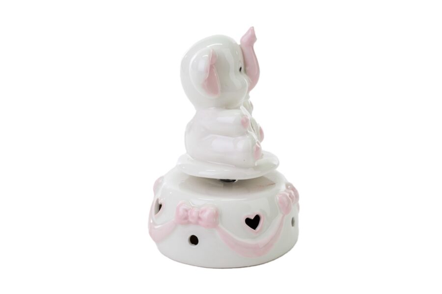 Elefantino rosa carillon porcellana - immagine 2