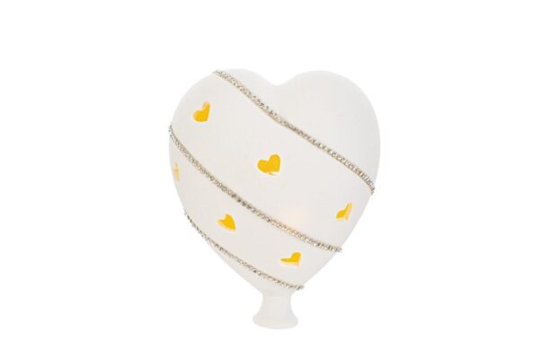 cuore porcellana led con strass