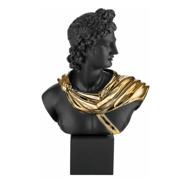 scultura apollo nera e oro