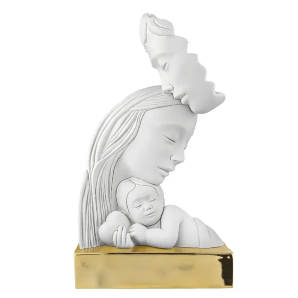 scultura famiglia base oro