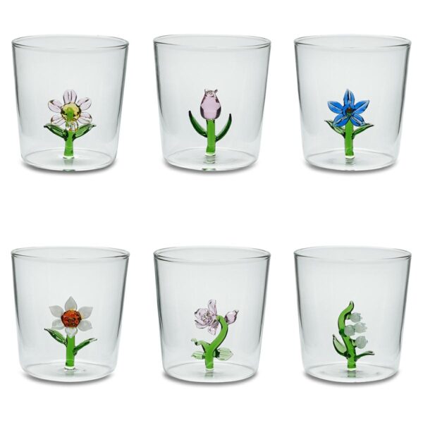 set 6 bicchieri flower treasure
