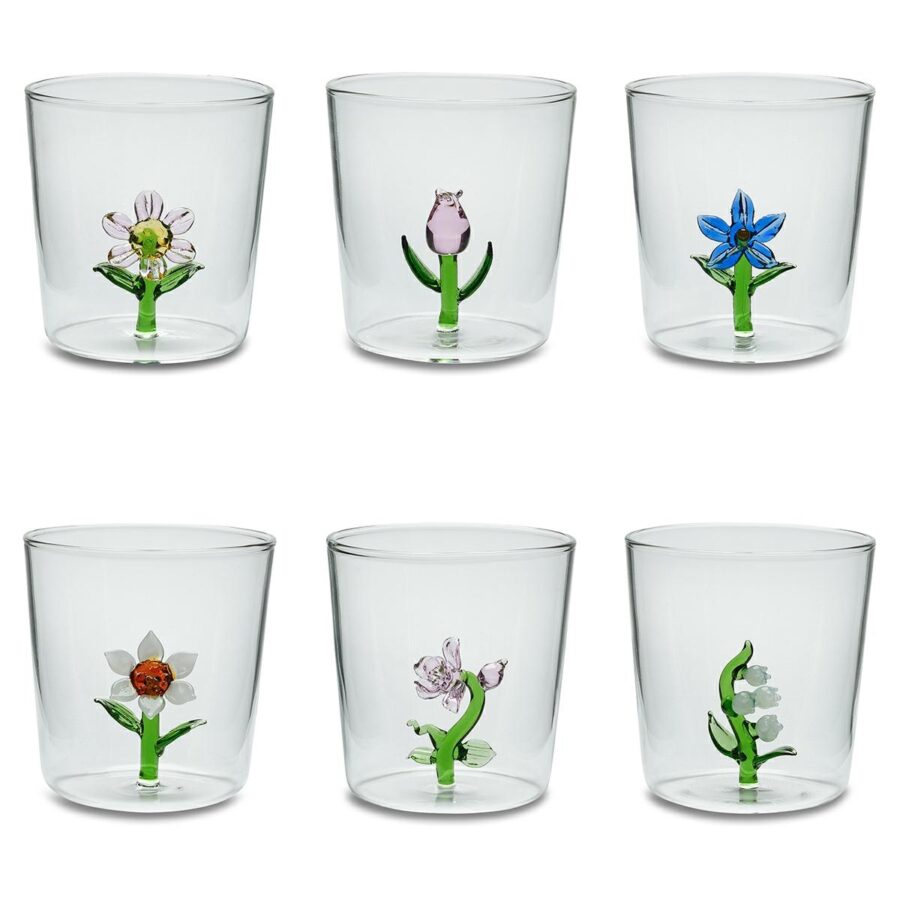 set 6 bicchieri flower treasure