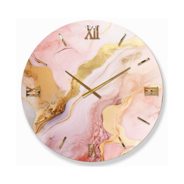 orologio effetto marmo rosa