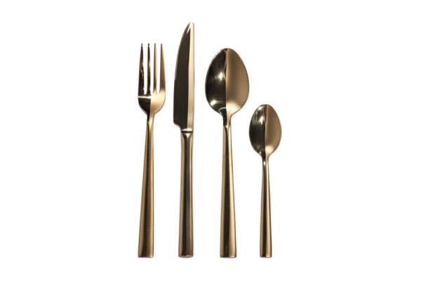 set 24 posate acciaio gold