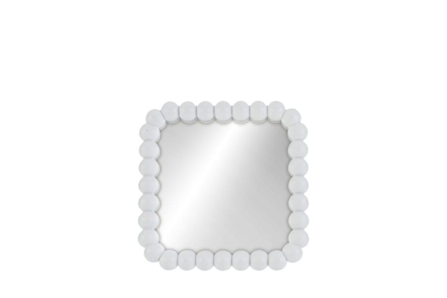 specchio quadrato perline
