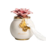 SCATOLA TONDA CON FIORE ROSA