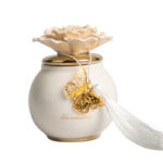 SCATOLA TONDA CON FIORE TORTORA