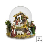 presepe in bolla con luci