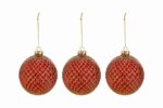 set 3 palline rosse d.8cm