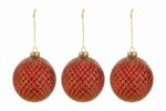 set 3 palline rosse d.10cm