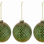 set 3 palline verde d.12cm