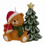 candela orsetto con albero natalizia