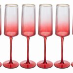 set 6 flut vetro rosso