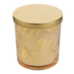 candela in barattolo vetro oro