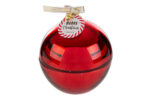 candela pallina in barattolo vetro rosso