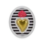 cornice ovale con sacro cuore e righe