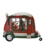 roulotte con babbo natale led e glitter