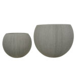 set 2 vasi sferici grigio-beige