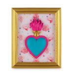 cornice con sacro cuore e rose
