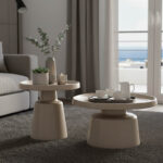 set 2 tavolini metal cappuccino