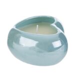 cuore con candela di soia celeste