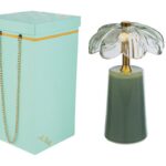 lampada vetro fiore menta