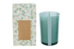 vaso vetro verde righe white