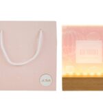 quadretto led vetro rosa mongolfiere