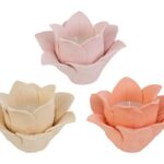 candela fiore ceramica 3colori ass