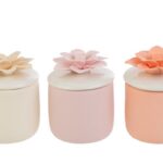 scatola con candela coperchio fiore