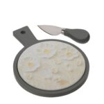 tagliere tondo legno e ceramica canvas