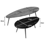 set 2 tavolini foglia natural e beige - immagine 3