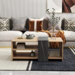 coffee table natural e marmo look