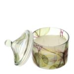 candela in vetro alkekengi verde