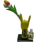 vaso profumatore mano corna gialla