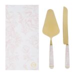 SET 2 PZ TAGLIA TORTA DEC.ROSA 28CM C/ASTUCCIO