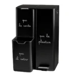 pattumiera black ''carta plastica vetro''