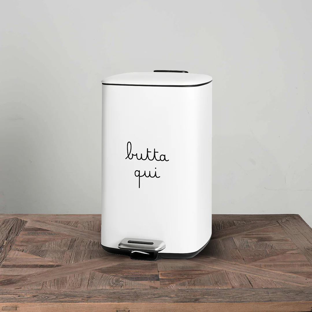 pattumiera white ''butta qui'' - immagine 2