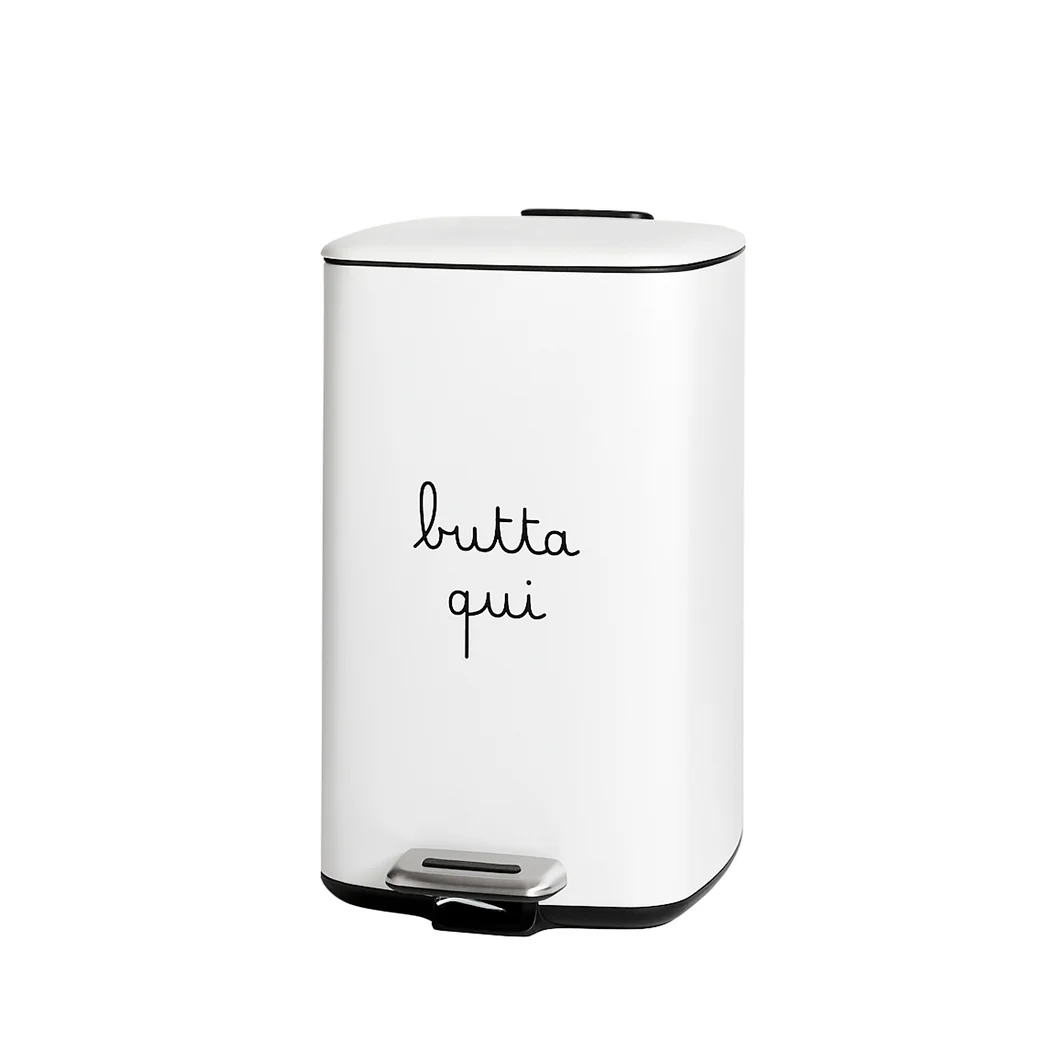 pattumiera white ''butta qui'' - immagine 1