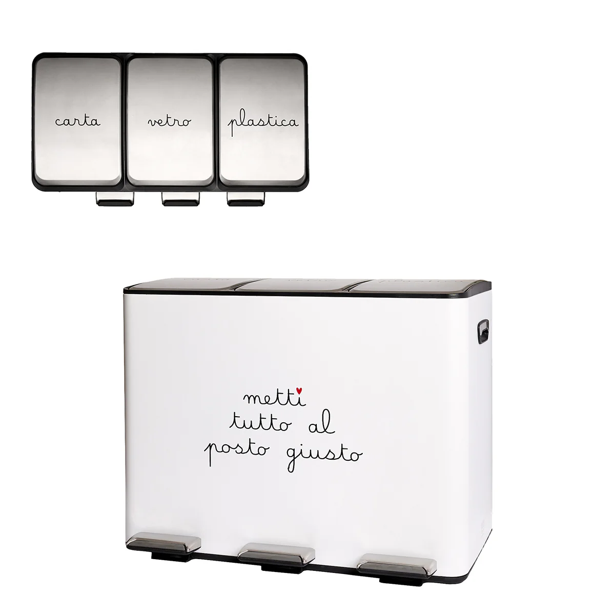 pattumiera white ''metti tutto al posto giusto'' - immagine 1