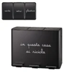 pattumiera black ''in questa casa si ricicla''
