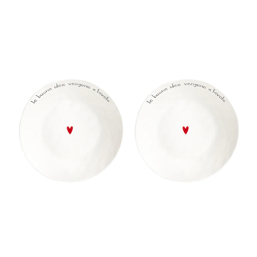 set 2 piatti fondi ''le buone idee vengono a tavola'' - immagine 1