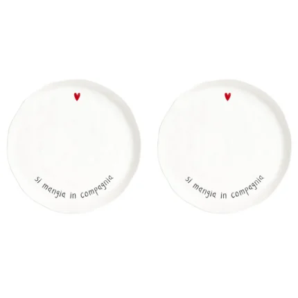 set 2 piatti piani ''si mangia in compagnia''