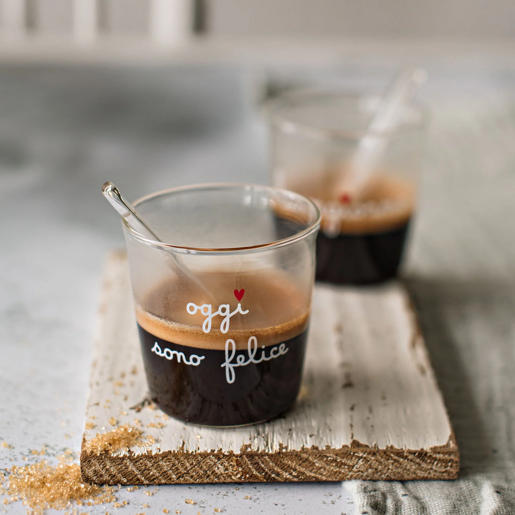 set 4 tazzine caffè ''oggi sono felice'' - immagine 2